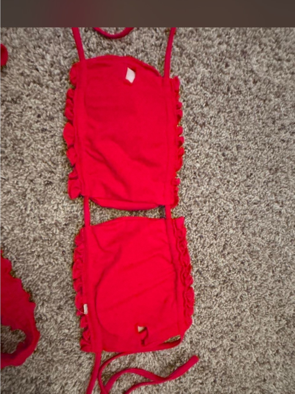 Target Red Ruffle Bandeau Bikini Set - Picture 6 of 6